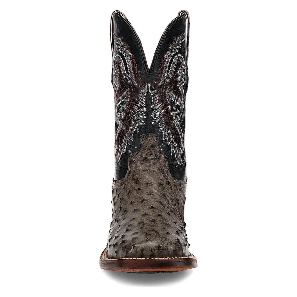 Dan Post Alamosa (Gris/Noir) - Bottes de cowboy en cuir d'autruche pour hommes