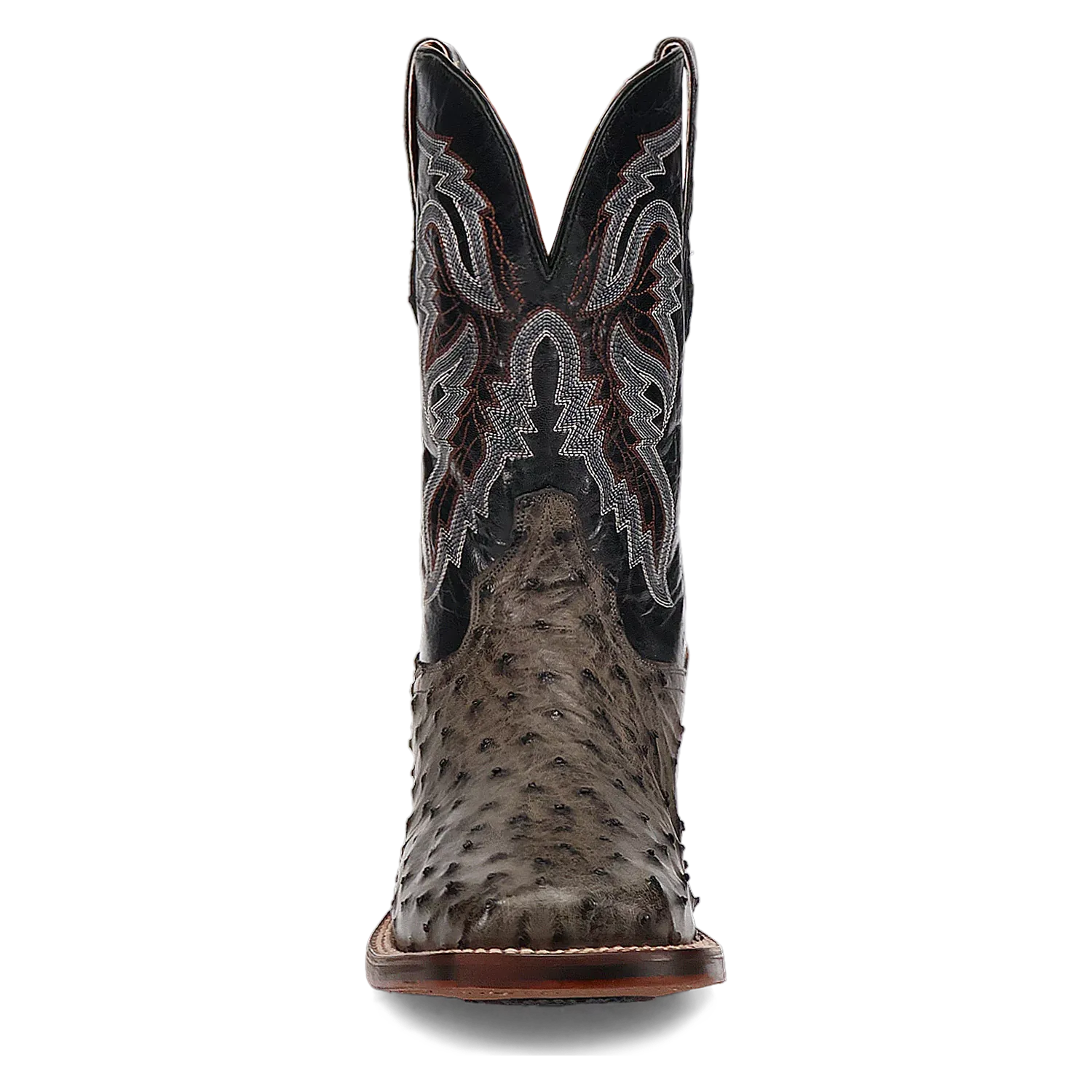 Dan Post Alamosa (Gris/Noir) - Bottes de cowboy en cuir d'autruche pour hommes