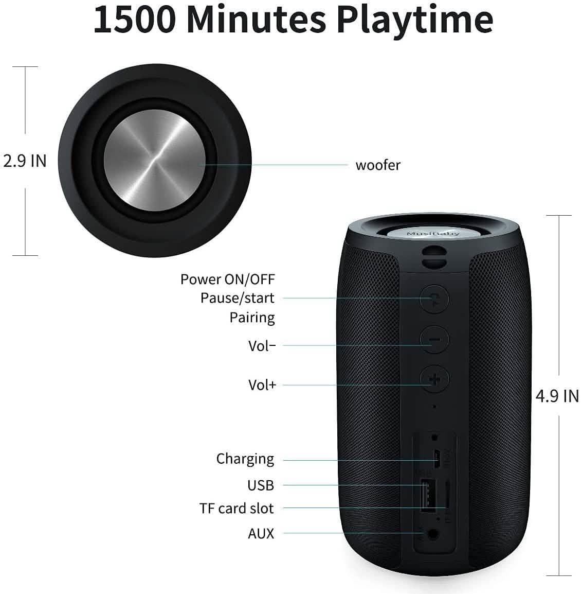 Haut-parleur Bluetooth 5.0 à couplage double