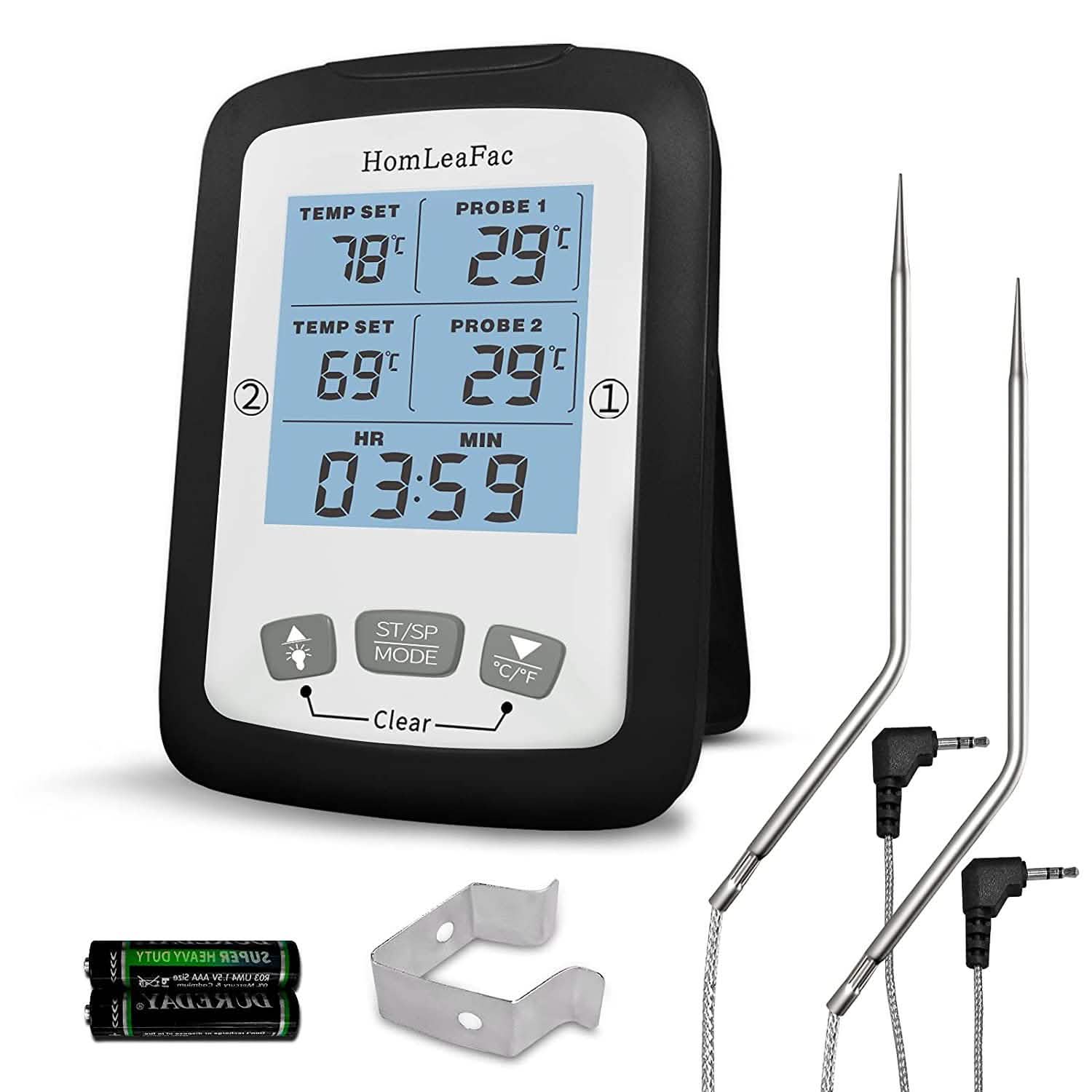 Thermomètre numérique à lecture instantanée à double sonde