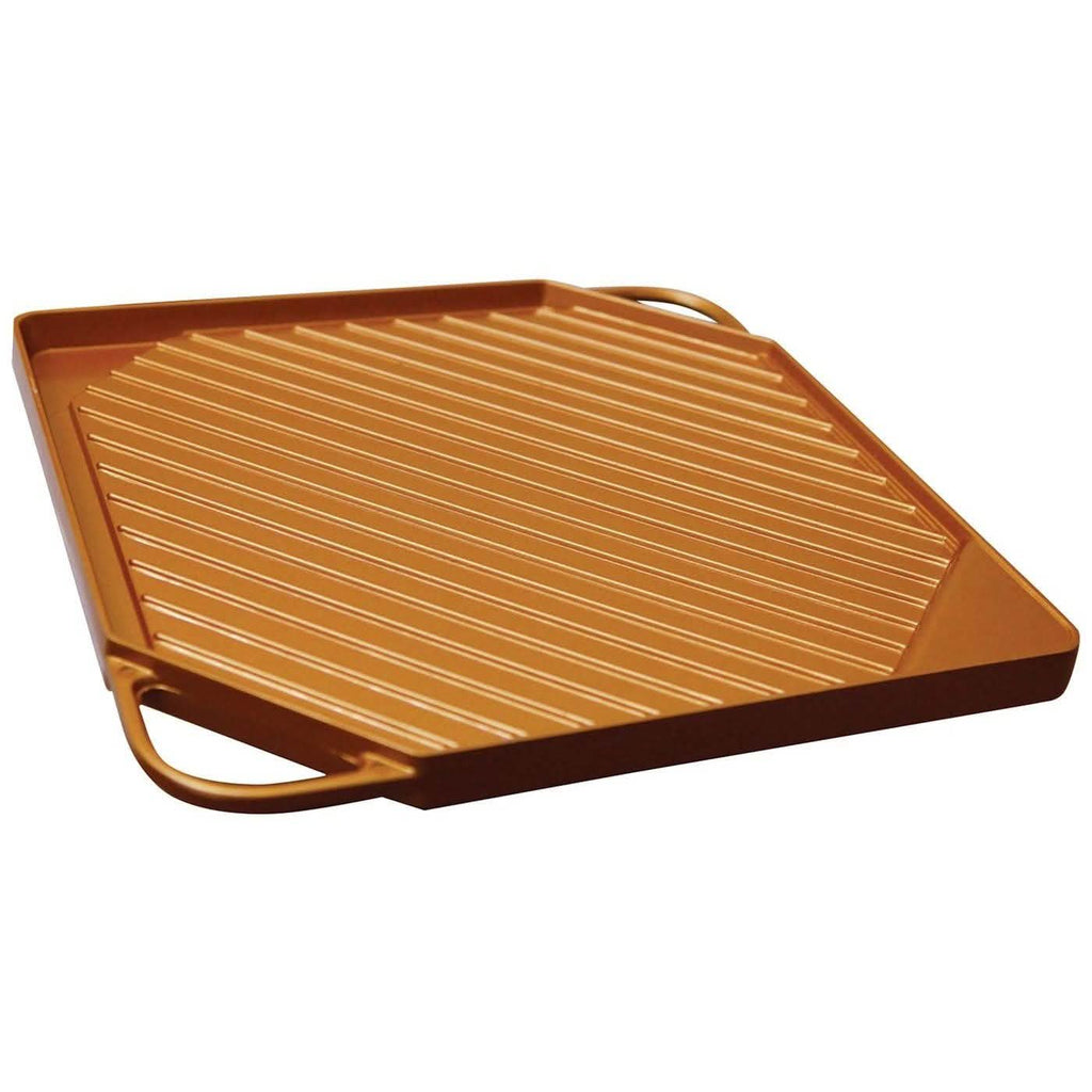 Plaque de cuisson et grill réversible en cuivre