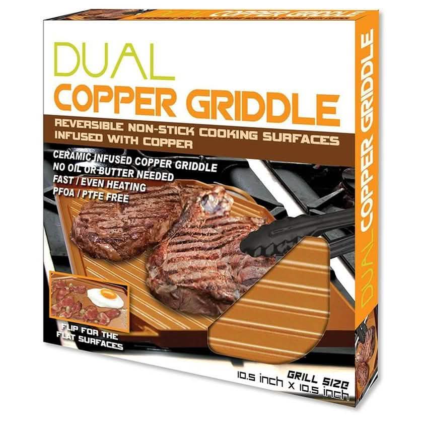 Plaque de cuisson et grill réversible en cuivre