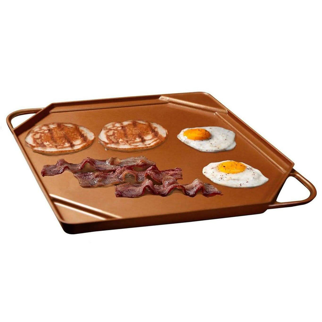 Plaque de cuisson et grill réversible en cuivre
