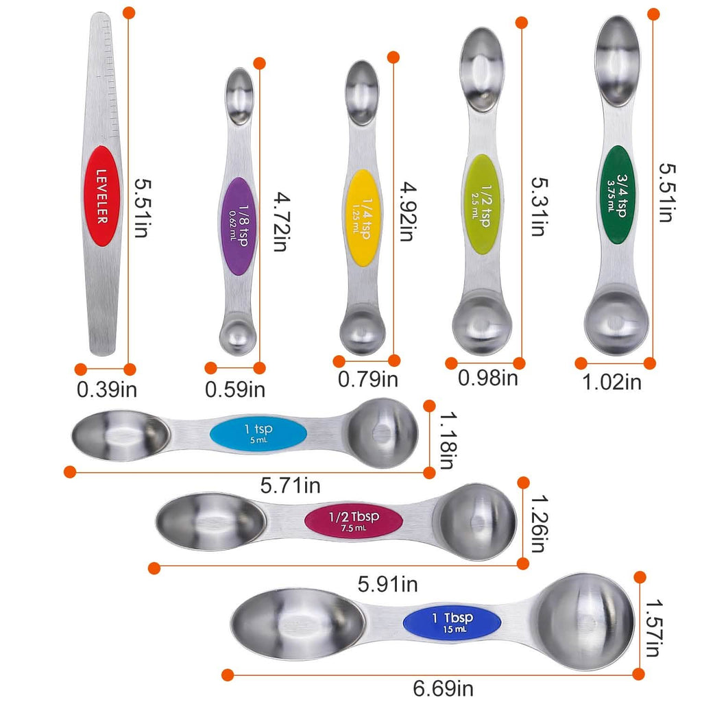 Cuillères doseuses magnétiques à double extrémité