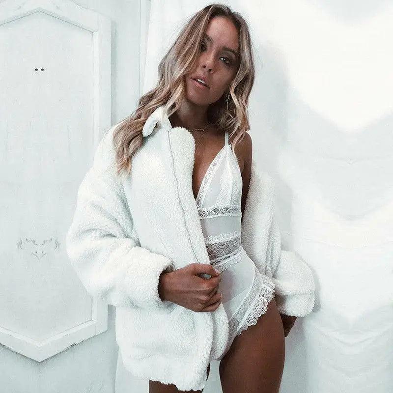 Manteau en fausse fourrure durable pour femme, collection automne hiver, veste décontractée et chaude en fourrure douce avec fermeture éclair, manteau en peluche avec poches, grande taille, style Teddy.