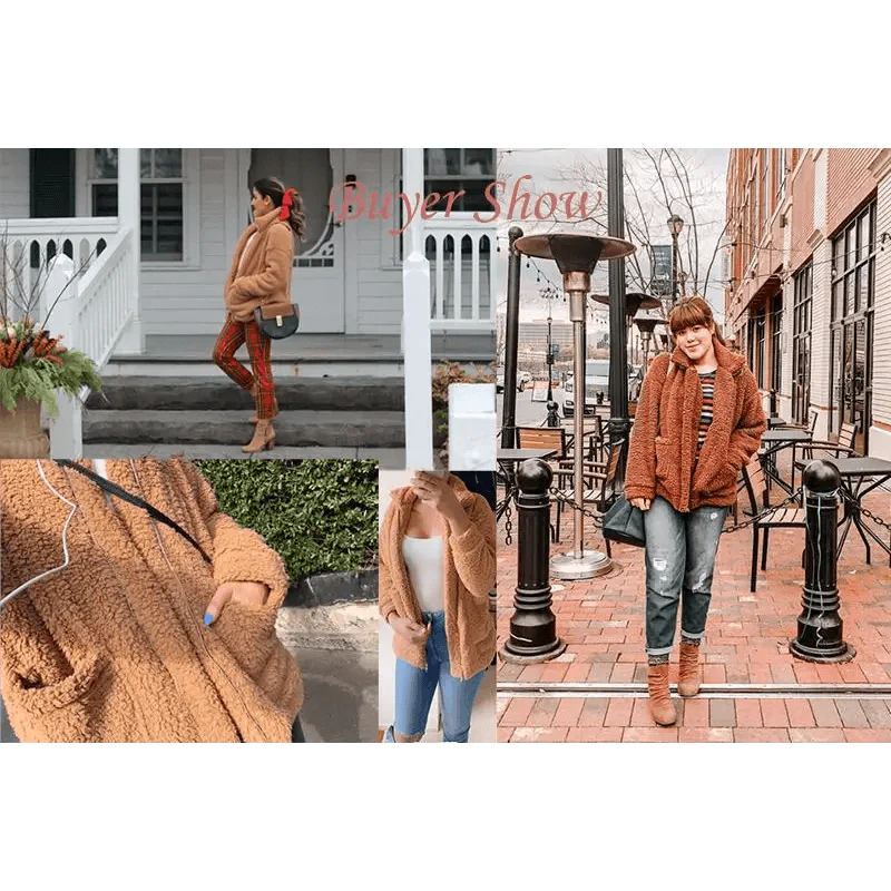 Manteau en fausse fourrure durable pour femme, collection automne hiver, veste décontractée et chaude en fourrure douce avec fermeture éclair, manteau en peluche avec poches, grande taille, style Teddy.