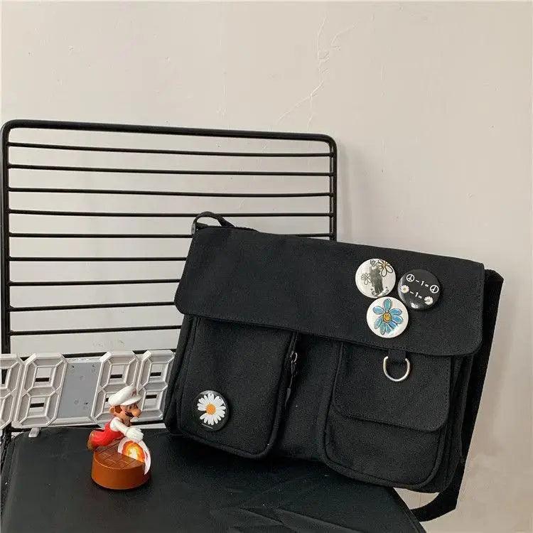 Sac Bandoulière Toile Résistant Diagonal Tendance Jeunesse Version Décontractée Grande Capacité Sac à Épaule pour Femmes et Filles