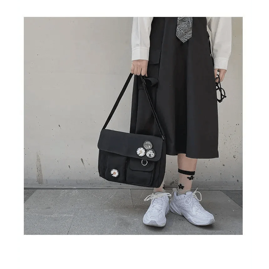 Sac Bandoulière Toile Résistant Diagonal Tendance Jeunesse Version Décontractée Grande Capacité Sac à Épaule pour Femmes et Filles
