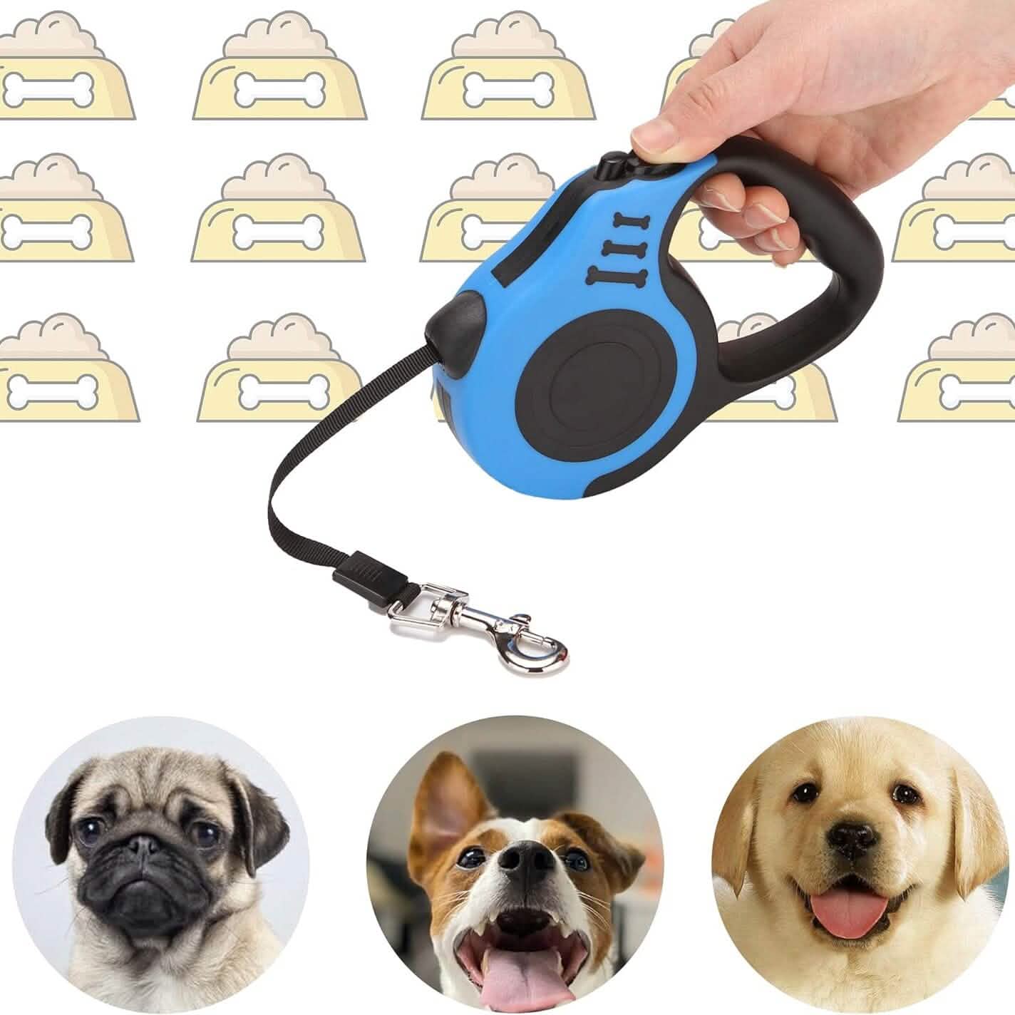 Laisse Rétractable Double Résistante pour Animaux de Compagnie