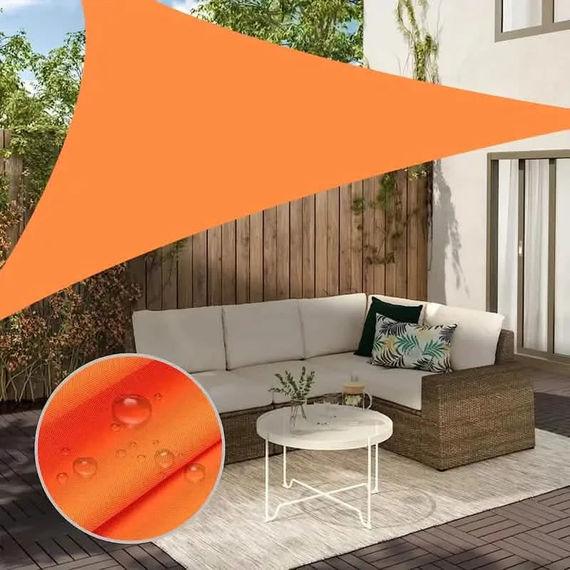 Voile d'ombrage triangulaire durable imperméable et résistante aux UV pour terrasse, cour, balcon et jardin