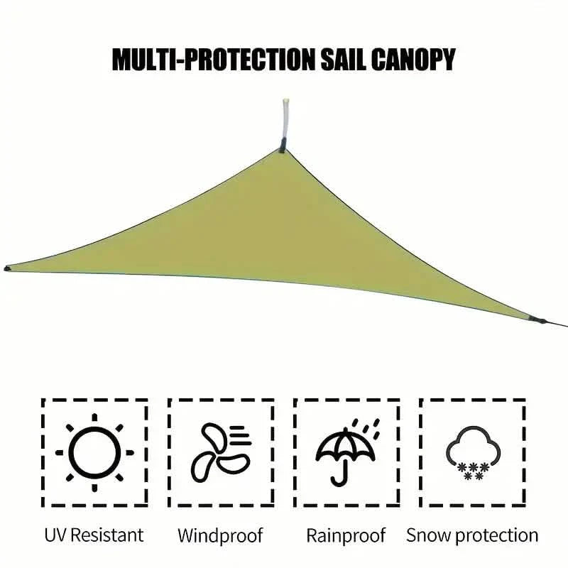 Voile d'ombrage triangulaire durable imperméable et résistante aux UV pour terrasse, cour, balcon et jardin