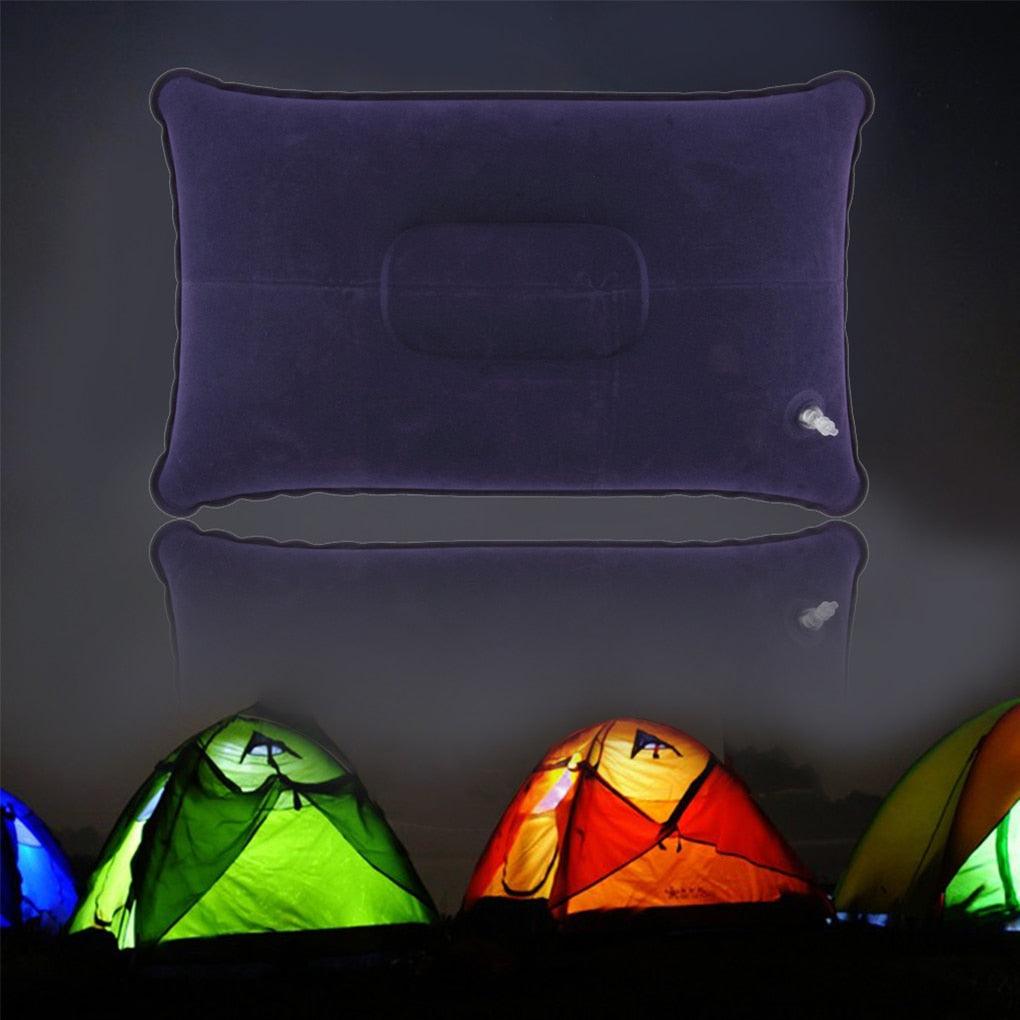 Oreiller de voyage pliable portable et durable, coussin gonflable pour le repos en avion ou à l'hôtel, ultraléger, en PVC et nylon, pour la chambre, la randonnée, la plage, la voiture, l'avion, support de tête, oreiller gonflable ultraléger