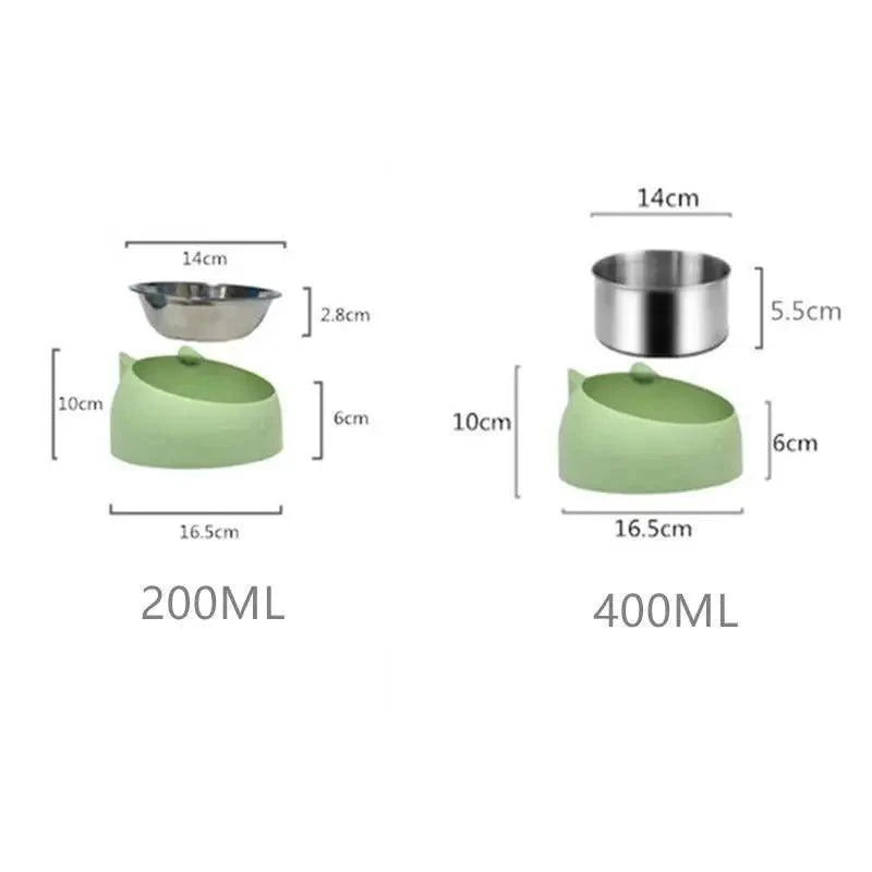 Gamelle Durable en Acier Inoxydable pour Chat et Petit Animal de Compagnie, Facile à Nettoyer, Bol d'Alimentation pour Chat Mignon, Distributeur d'Eau Incliné pour Animaux