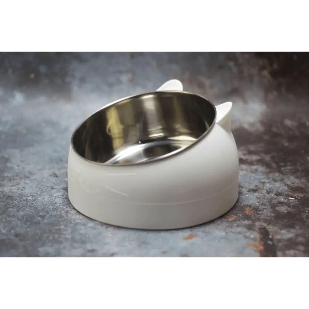 Gamelle Durable en Acier Inoxydable pour Chat et Petit Animal de Compagnie, Facile à Nettoyer, Bol d'Alimentation pour Chat Mignon, Distributeur d'Eau Incliné pour Animaux