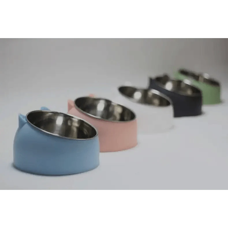 Gamelle Durable en Acier Inoxydable pour Chat et Petit Animal de Compagnie, Facile à Nettoyer, Bol d'Alimentation pour Chat Mignon, Distributeur d'Eau Incliné pour Animaux