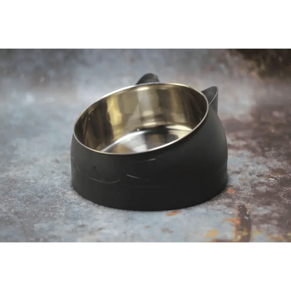 Gamelle Durable en Acier Inoxydable pour Chat et Petit Animal de Compagnie, Facile à Nettoyer, Bol d'Alimentation pour Chat Mignon, Distributeur d'Eau Incliné pour Animaux
