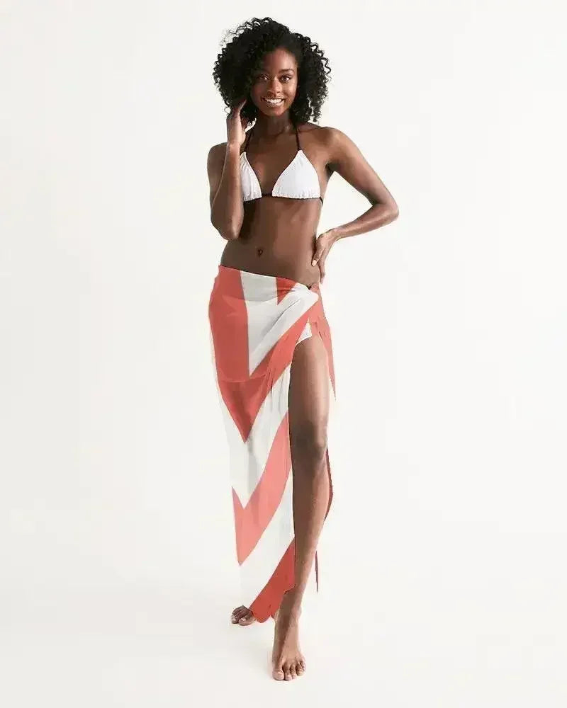 Cache-maillot rouge transparent à chevrons