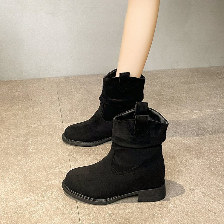 Bottines Femme Daim à Talon Carré Affinant la Silhouette