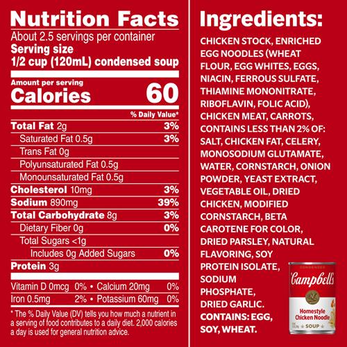 Campbell’S Condensed Homestyle Chicken Noodle Soup, 10.5 Ounce Can