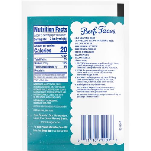 Assaisonnement Original pour Tacos Kroger 35 g