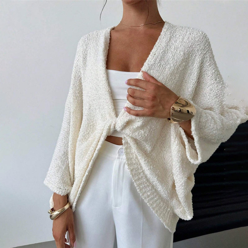 Pull en tricot croisé pour femme