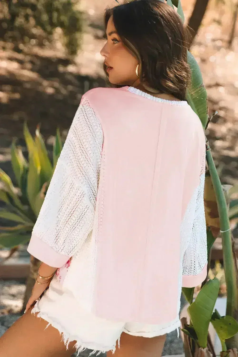 Chemisier en dentelle florale au crochet - Manches chauve-souris | S-2XL | Femstylo