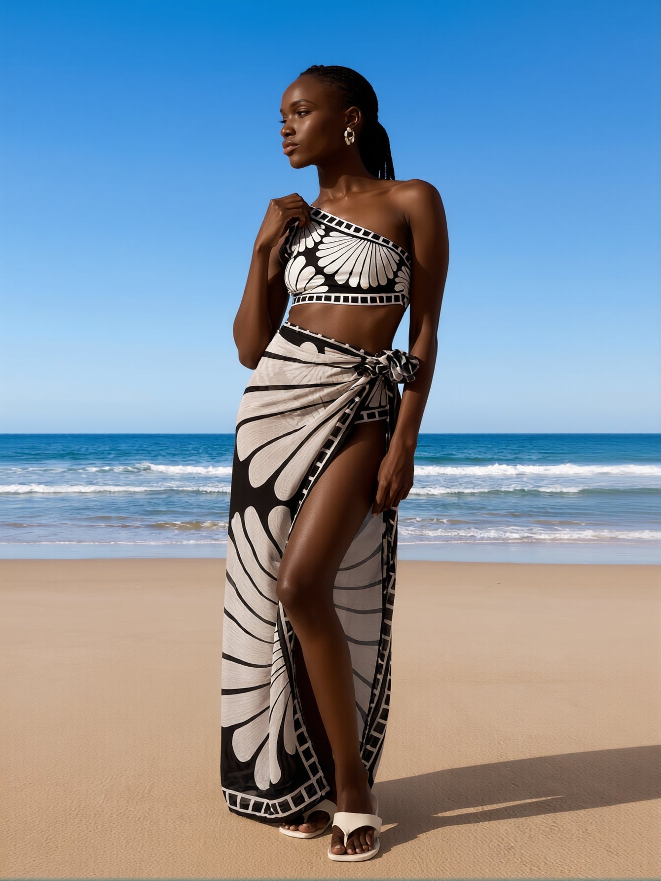 Maillot de bain femme à col montant – Maillot de bain de plage avec soutien-gorge intégré