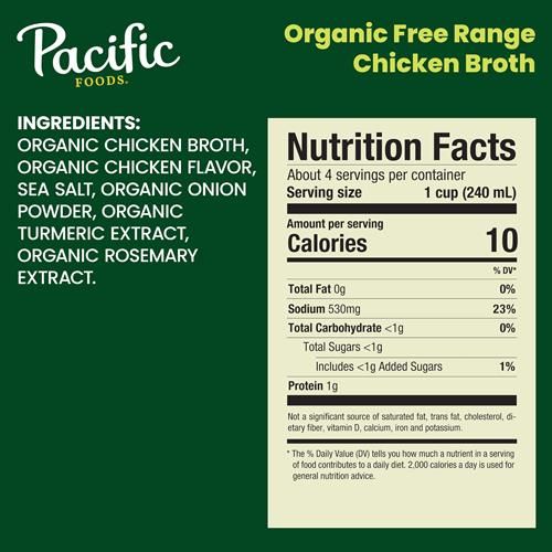 Bouillon de poulet biologique Pacific Foods, carton de 946 ml
