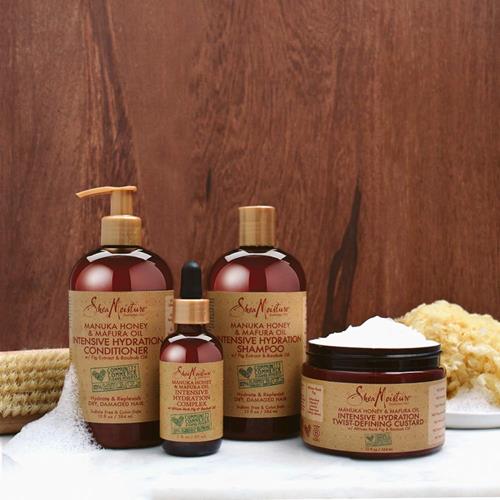 Après-shampoing hydratation intense SheaMoisture pour cheveux secs et abîmés, au miel de manuka et à l'huile de mafura pour nourrir et adoucir les cheveux, 384 ml