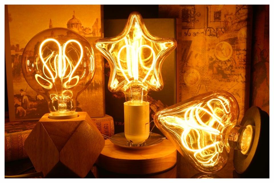 Ampoule à filament LED spirale rétro E14 E27 4W 220V C35 G45 A60 T45 ST64 T185 T225 G80 G95 G125 Vintage Edison Lampes à filament vintage Globe Rond