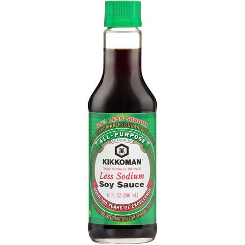 Sauce Soja Kikkoman - Brassée Traditionnellement, Teneur Réduite en Sodium, Saine Et Authentique, Idéale Pour Les Plats Sautés Et Les Marinades – 295 ml, Lot de 1