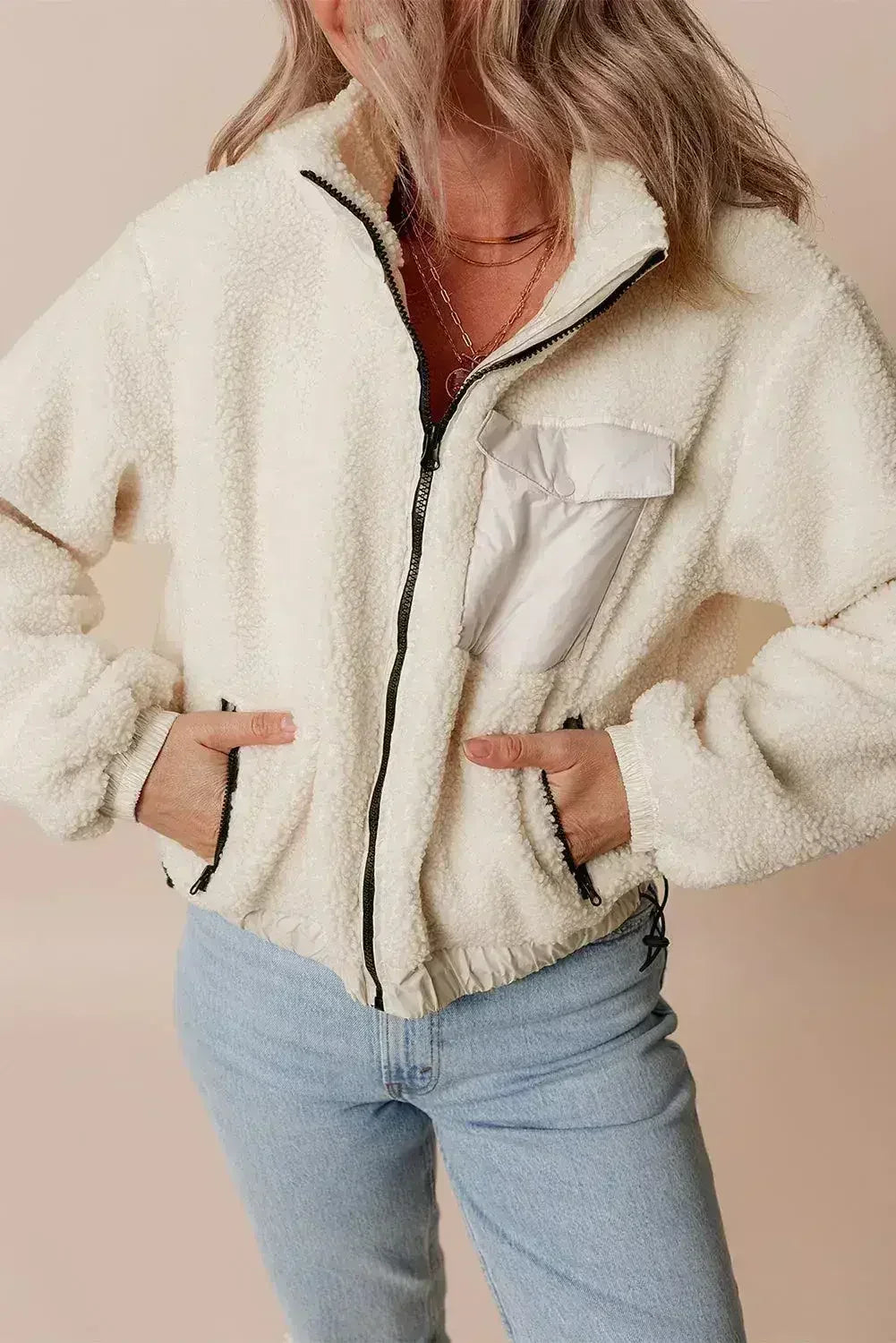 Veste Sherpa à Capuche et Poches Jet Stream