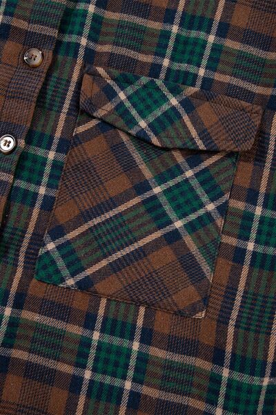 Veste intemporelle pour femme à carreaux boutonnée à manches longues – Vêtement d'extérieur léger et élégant en mélange de coton