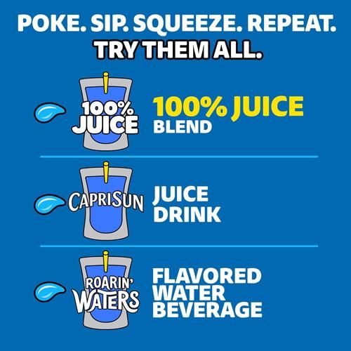 Capri Sun Boisson Jus à 100 % Goût punch aux fruits Mélange de jus entièrement naturel à base de concentré avec ingrédients ajoutés et autres arômes naturels, boîte de 10 unités, sachets de 177 ml