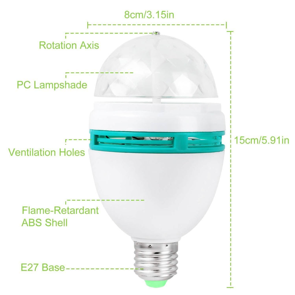 Ampoule LED RVB Rotative E27 3W