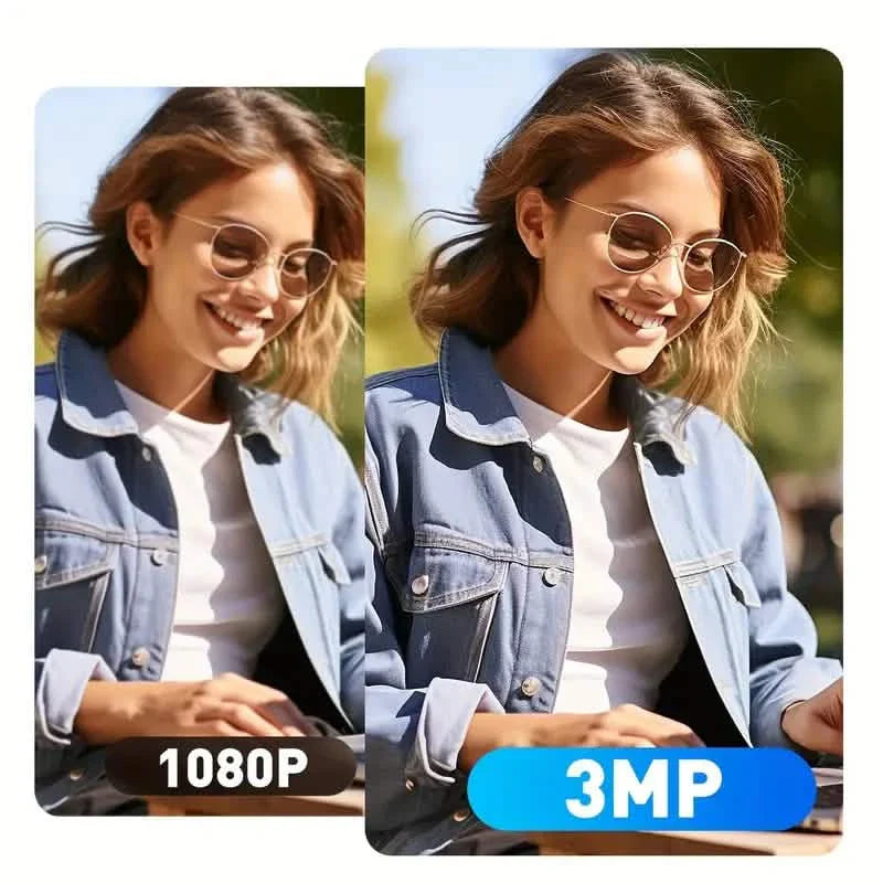 Caméra de sécurité intelligente 3MP – Vision nocturne, audio bidirectionnel, détection de mouvement, compatible Alexa