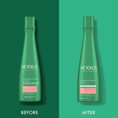 Après-shampooing Épaississant Nexxus Unbreakable Care au Kératine, Collagène, Biotine pour Cheveux Fins et Clairsemés 400 ml