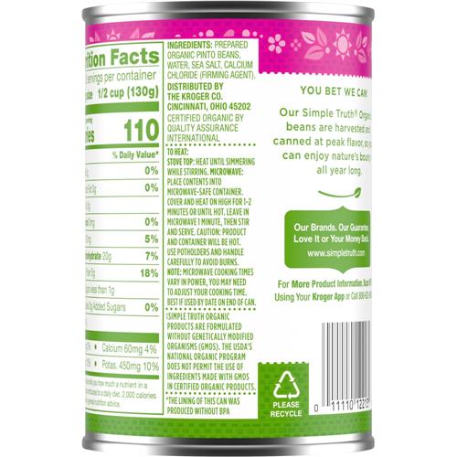 Haricots Pinto Biologiques Simple Truth 425 g