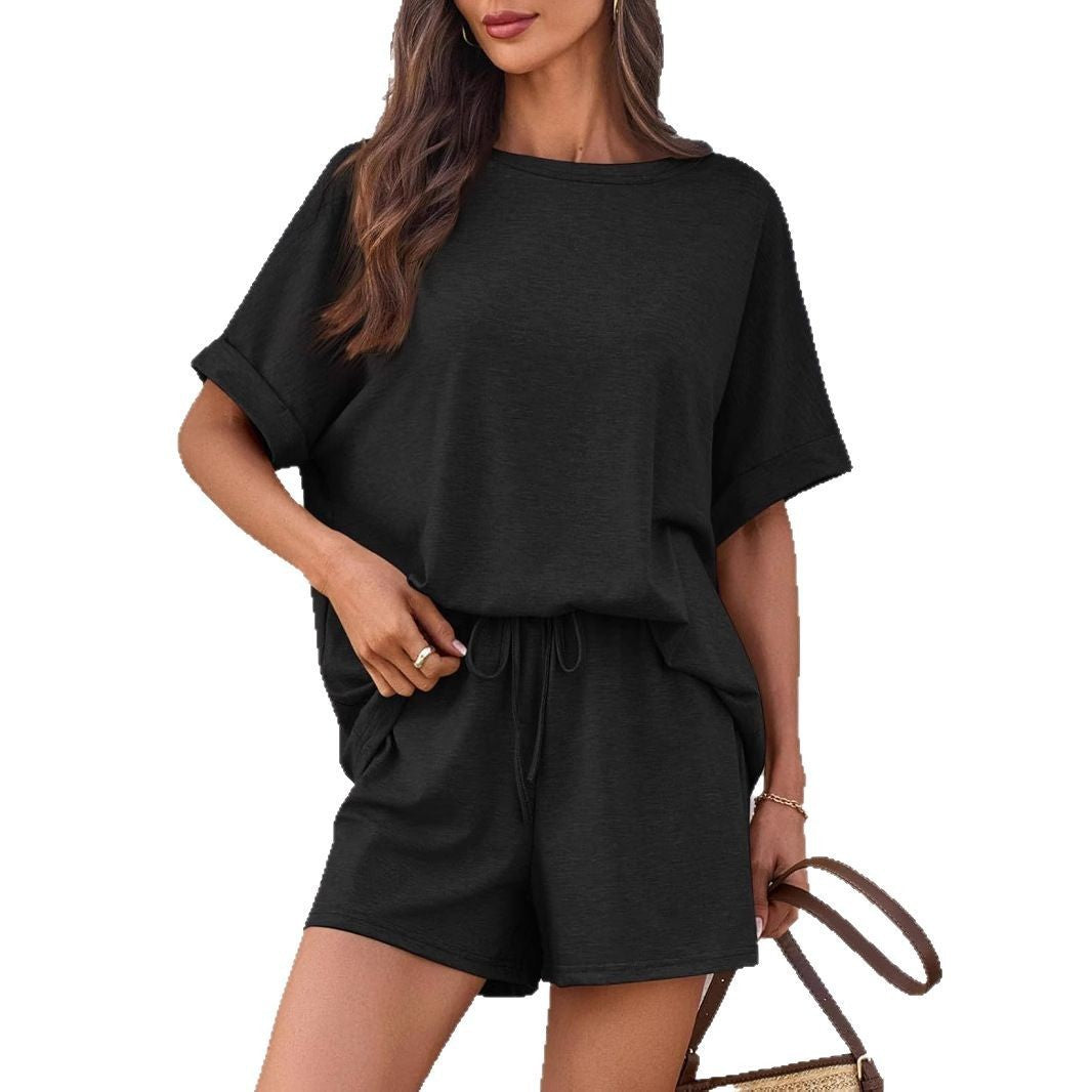 👕 Ensemble T-shirt oversized et short à cordon – Le confort décontracté ultime