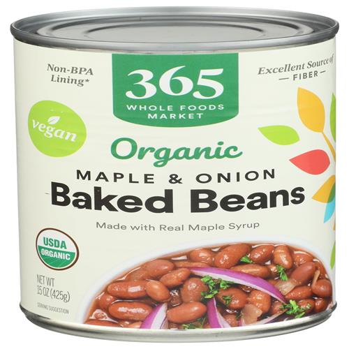 Whole Foods Market, Haricots blancs biologiques à la mélasse, Érable et oignon, 425 g
