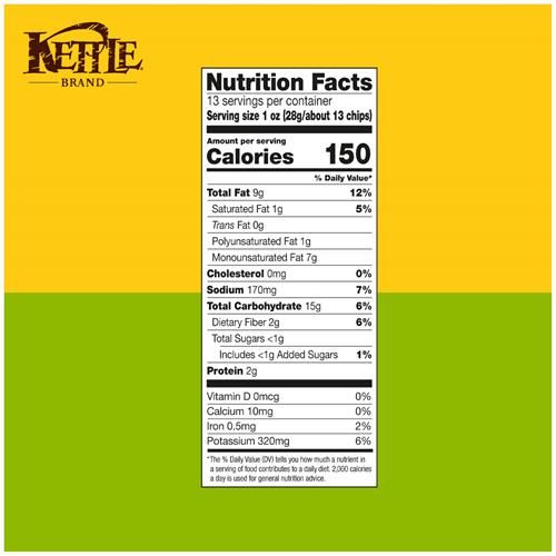 Chips de pommes de terre Kettle Brand, Kettle Chips Jalapeño, format familial, 368 g