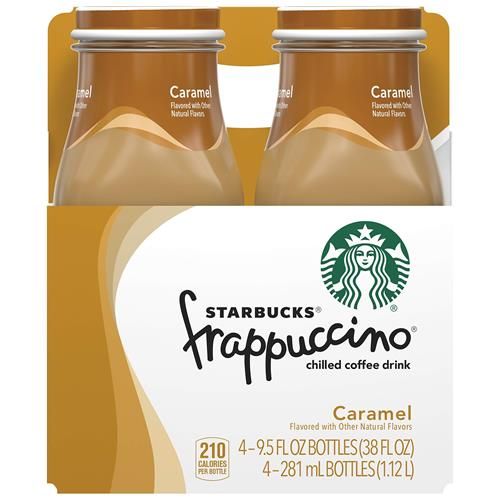 Boisson au café Starbucks Frappuccino, Caramel, 9,5 oz (paquet de 4)