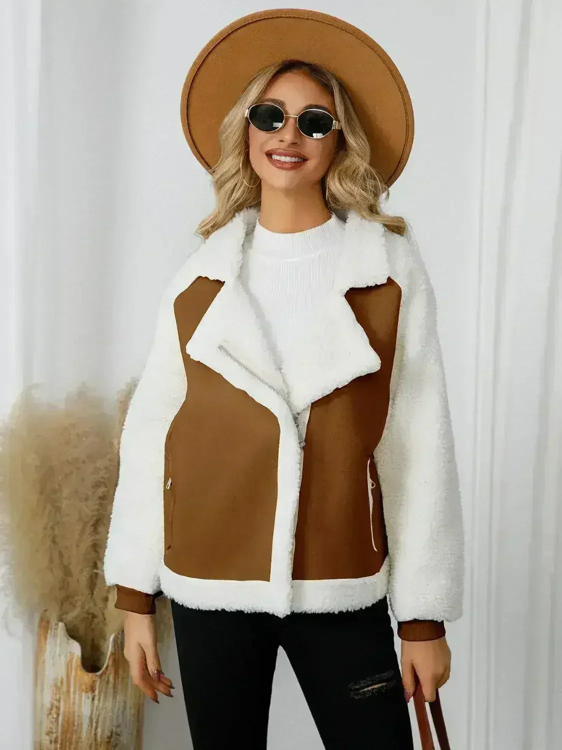 Veste polaire zippée à manches longues avec poches