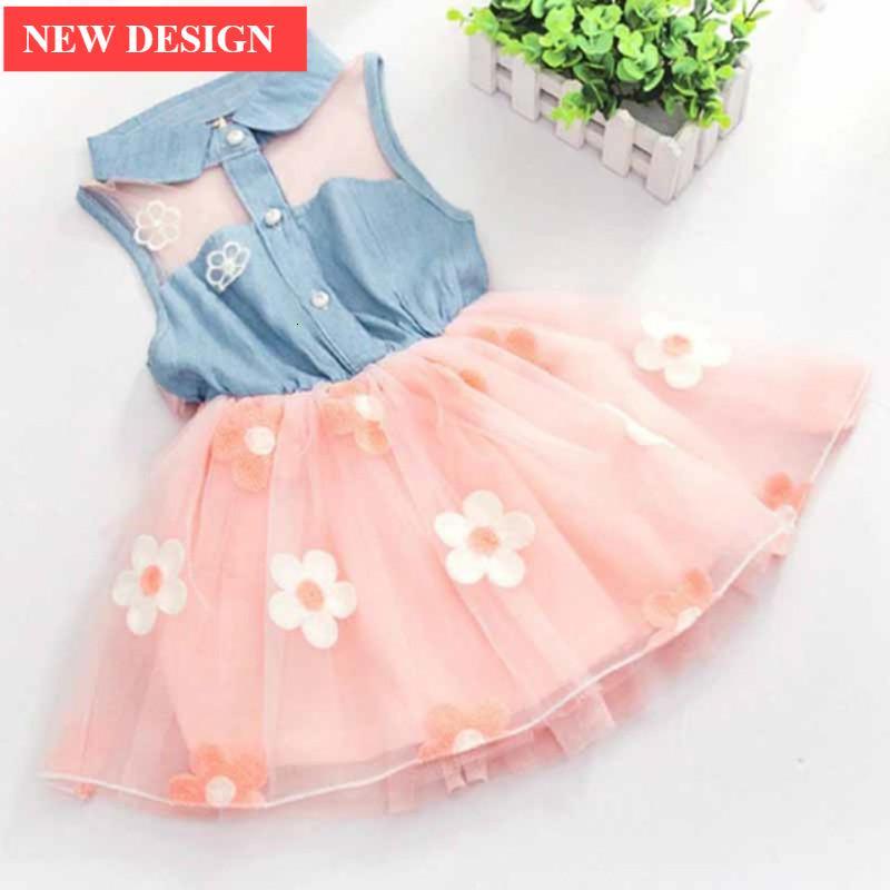 Robe Enfant Filles Robes De Soirée et De Mariage en Coton Rayé avec Col Revers et Manches Volantes