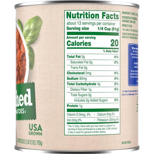 Tomates pelées concassées Kroger 28 oz