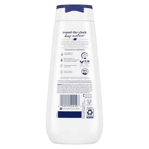 Nettoyant corporel hydratant Dove Deep Moisture pour une peau douce comme une lotion pendant 24 heures sans sulfates ni parabènes, 325 ml
