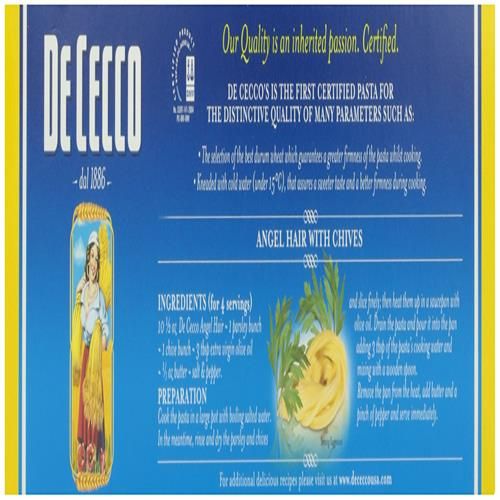 Pâtes Cheveux d'ange De Cecco No. 9, 450 g