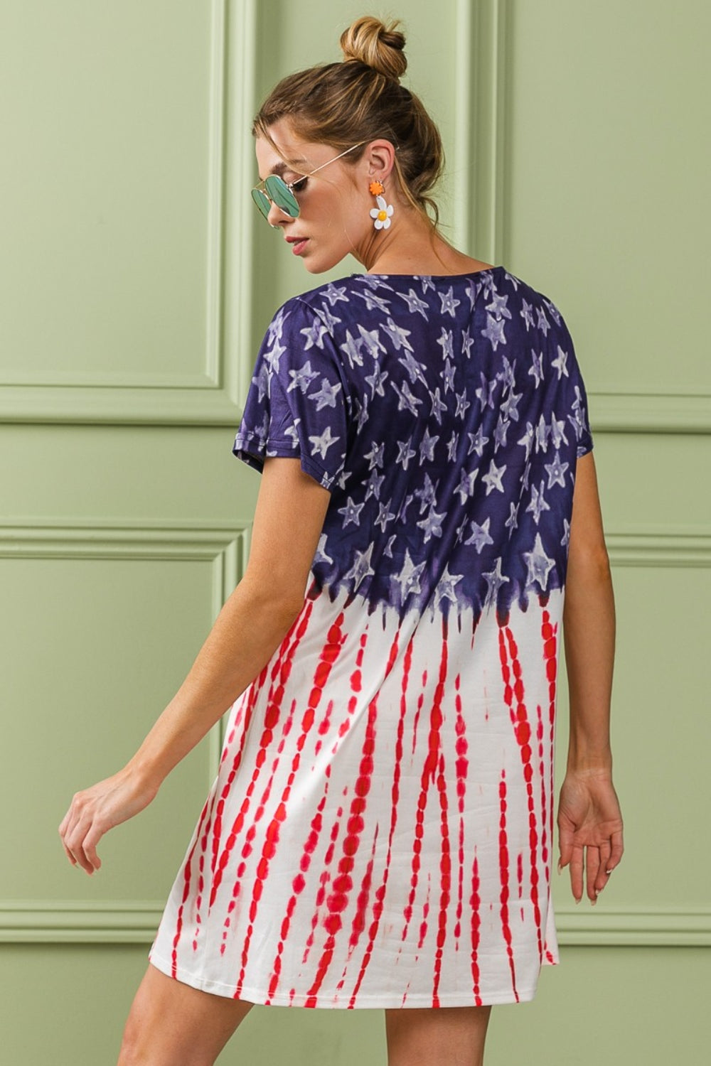 Robe T-shirt Thème Drapeau Américain – Robe T-shirt Drapeau Patriotique, Robe Fierté Américaine, Robe Drapeau d'Été, Robe Drapeau Décontractée, Robe T-shirt Stylée, Robe du Quatre Juillet, Robe Imprimé Drapeau