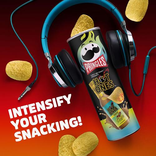 Pringles Hot Ones Los Calientes Chips de pommes de terre croustillantes, Verde, Snacks épicés, Inspiré de la sauce piquante, Boîte de 156g (1 boîte) ?