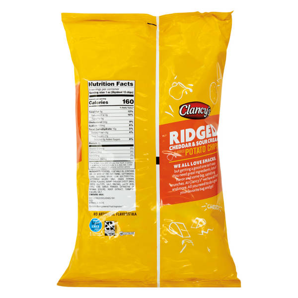Croustilles ondulées saveur cheddar et crème sure Clancy's, 255 g